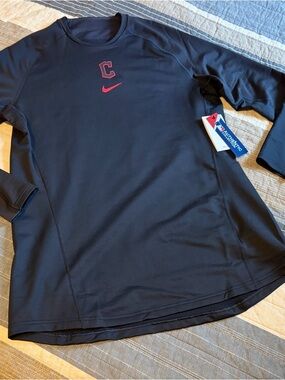 Nike Navy Long-Sleeve Crew with Red Swoosh & Red 'C'